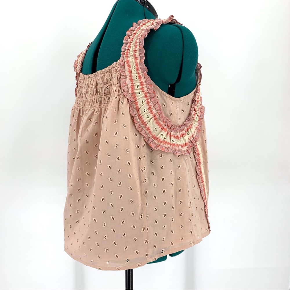 House of Harlow 1960 NWT Rose Pink Eyelet Lace Boho Style Sleeveless Top, Medium - Picture 11 of 16